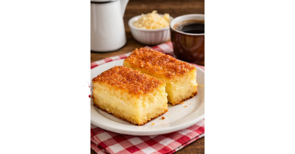 fatias de bolo de fubá cremoso da roça com textura cremosa servidas em prato