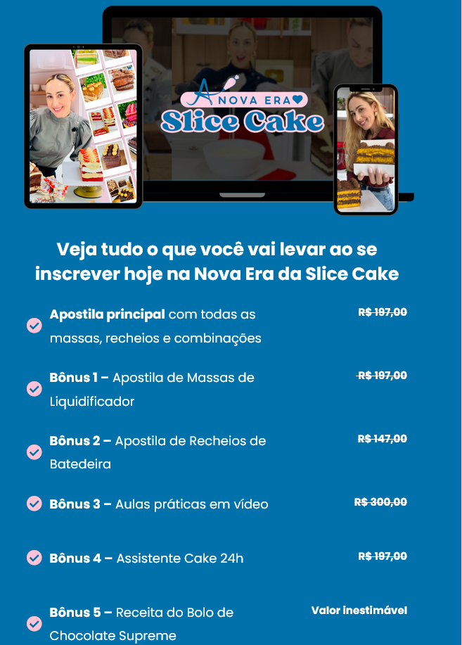 bônus do curso A Nova Era Slice Cake